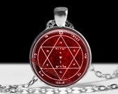 Second pentacle of Mars pendant, talisman against all kinds of diseases, Solomon Seals, ritual necklace, ceremonial magick, amulet #103