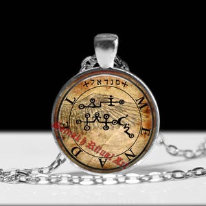 Menadel Angel Seal Talisman Pendant, Employment Protection, Hebrew Sigil #365.36