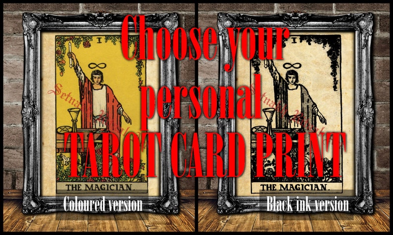 Choose your TAROT CARD PRINT magick, witch, fortune-teller, occult poster, Tarot reading, mystic, Rider-Waite tarot deck 396 image 1