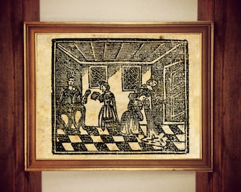 Impressão de Mulher Enfeitiçada Vomitando, Arte de Bruxaria Sombria, Decoração Gótica Oculta #W34