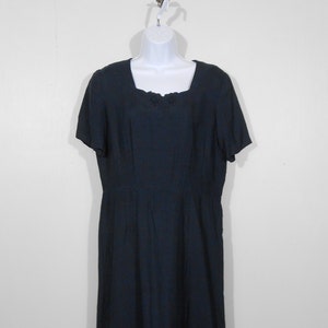 60s Silk Black Dress By Harwyn Semi Sheer A Line / Large / 60s Mid Length Goth Day Dress