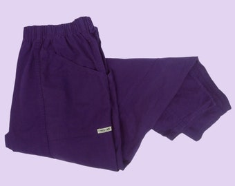 80s 90s Purple Cherokee Pants Zipper Fly Trousers 100% Cotton / Size 2XL (22W) / 80s Casual Valley Girl Day Wear