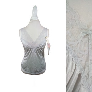 80s Lacy Maidenform Baby Blue Camisole With Original Store Tag ILGWU Tag / Size XS / Romantic Sleepwear Lingerie Intimates