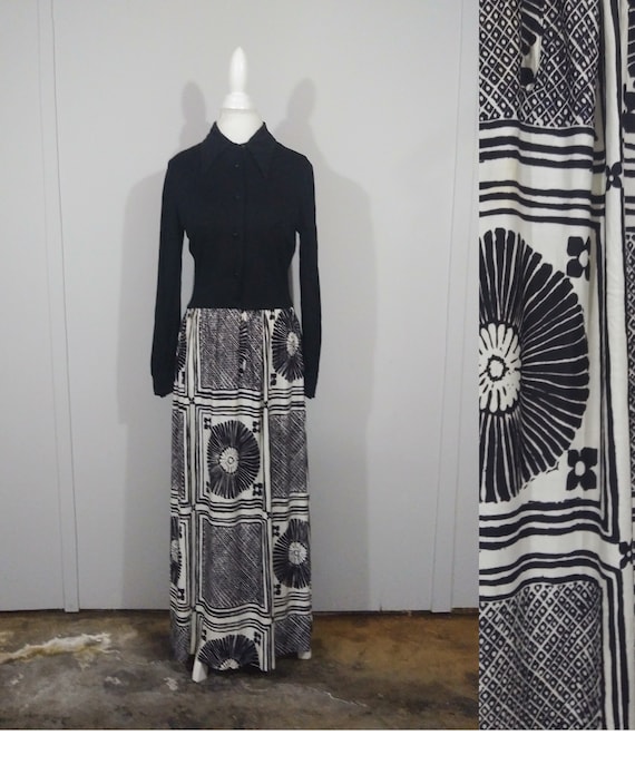 Vintage Parade New York Black & White Maxi Dress /