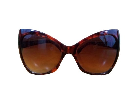 Italian Design Tortiose Shell Glasses Large Square Cat's Eye Frame Oversized Glasses View 3