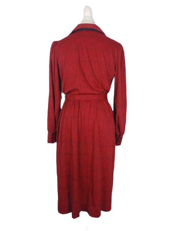 Sears "The Shirtdress" Red & Black Fit N Flare Pu… - image 6