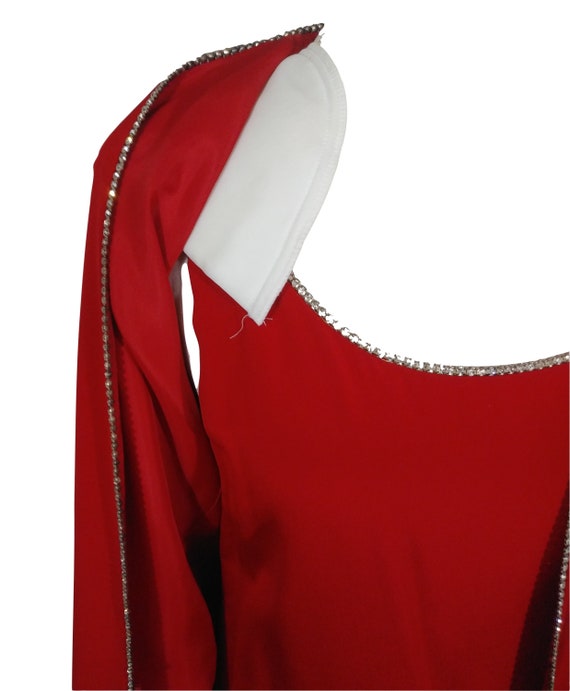 Vintage Christian Dior Red Silk Dress And Jacket … - image 8