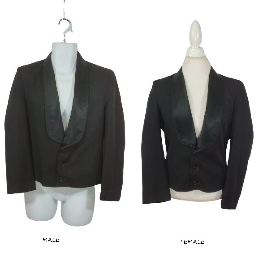 Serving Jacket 80s Black Unisex Waiters Jacket by Gourmet / Short Server Coat ...