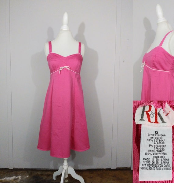 80s Pink Halter Dress Tennis Dress Empire Waist  … - image 1
