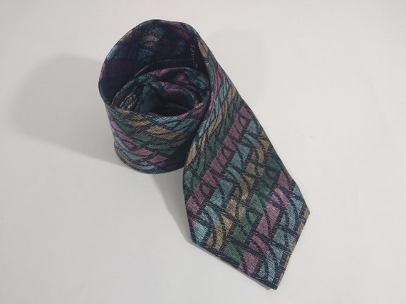 Vintage Jhane Barnes Silk Neck Tie Striped Jewel Tones Etsy