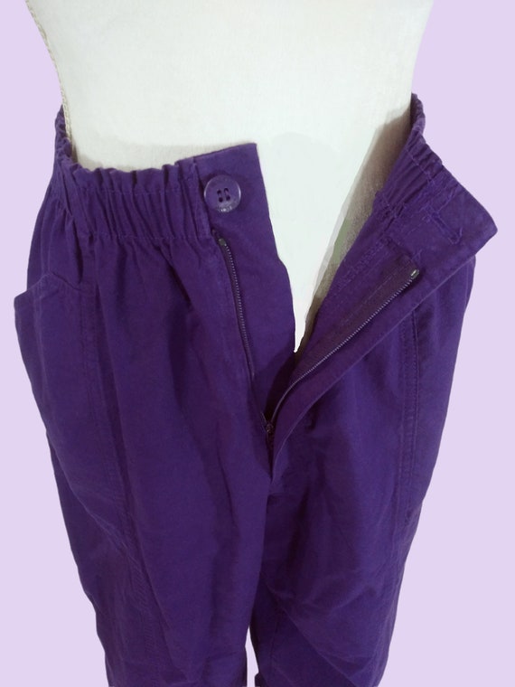 80s 90s Purple Cherokee Pants Zipper Fly Trousers… - image 5