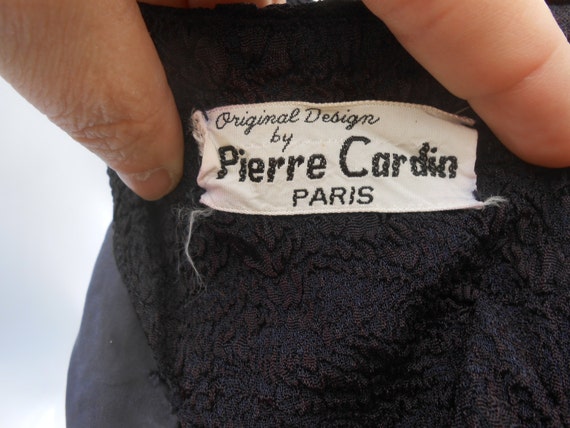 1950s Pierre Cardin Little Black Dress Textured F… - image 7