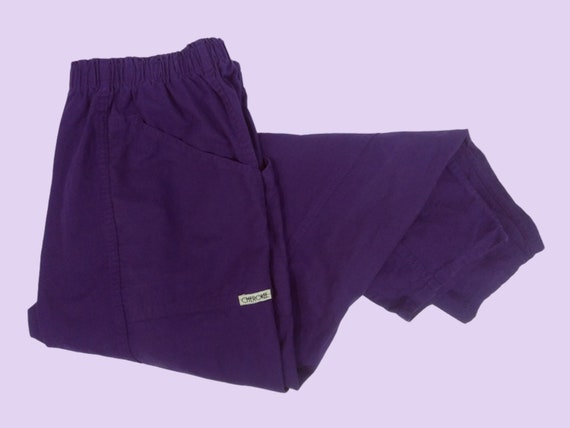 80s 90s Purple Cherokee Pants Zipper Fly Trousers… - image 1