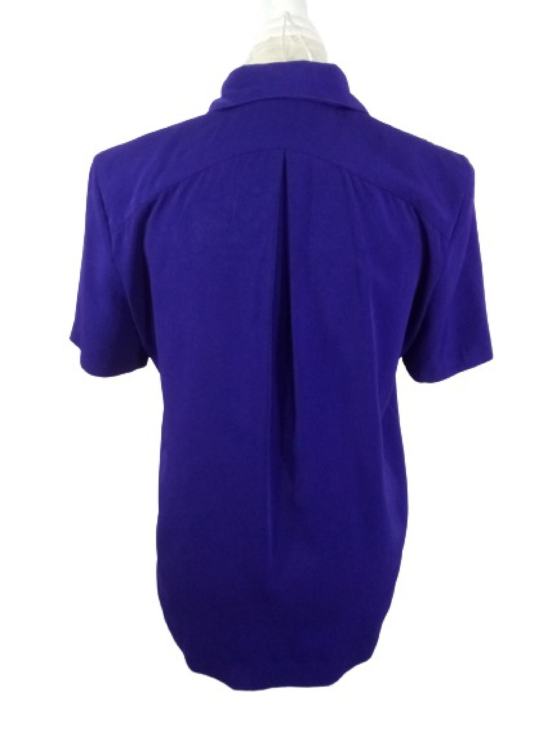 80s Royal Purple Blouse Embroidered Shirt Dress Blouse by Jordana