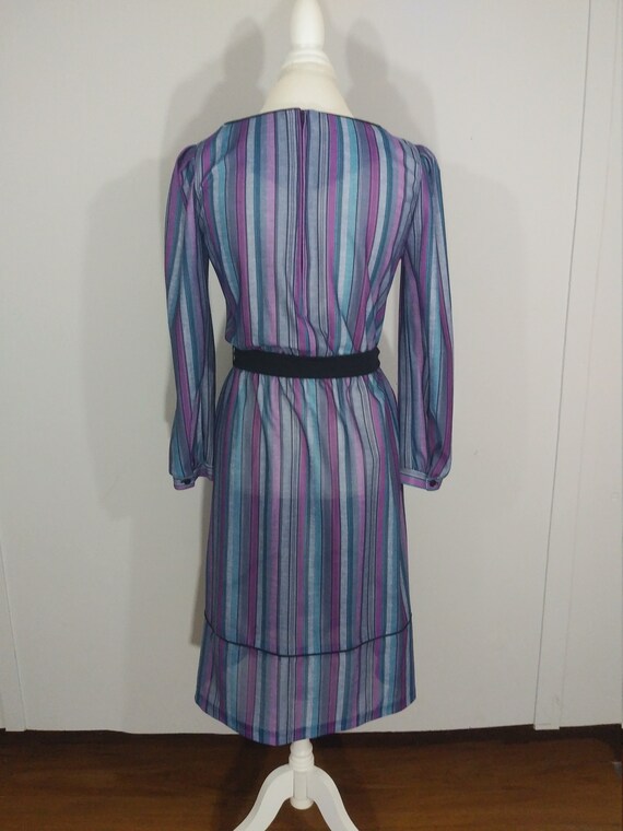Small 1980s Horizontal Stripe Skirt Set Jewel Tone Suit Narrow Wale Corduroy Separates Outfit main image 1