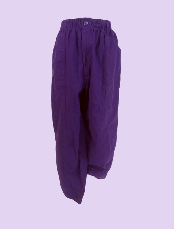 80s 90s Purple Cherokee Pants Zipper Fly Trousers… - image 2