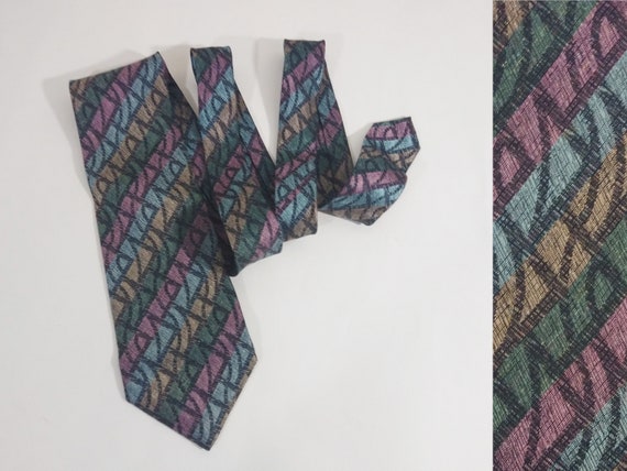 Vintage Jhane Barnes Silk Neck Tie Striped Jewel Tones Etsy