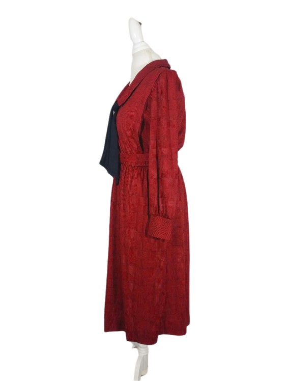 Sears "The Shirtdress" Red & Black Fit N Flare Pu… - image 4