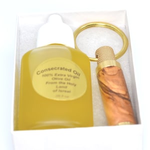 LDS Oil Vial Made Out of Olive Wood from Bethlehem Israel