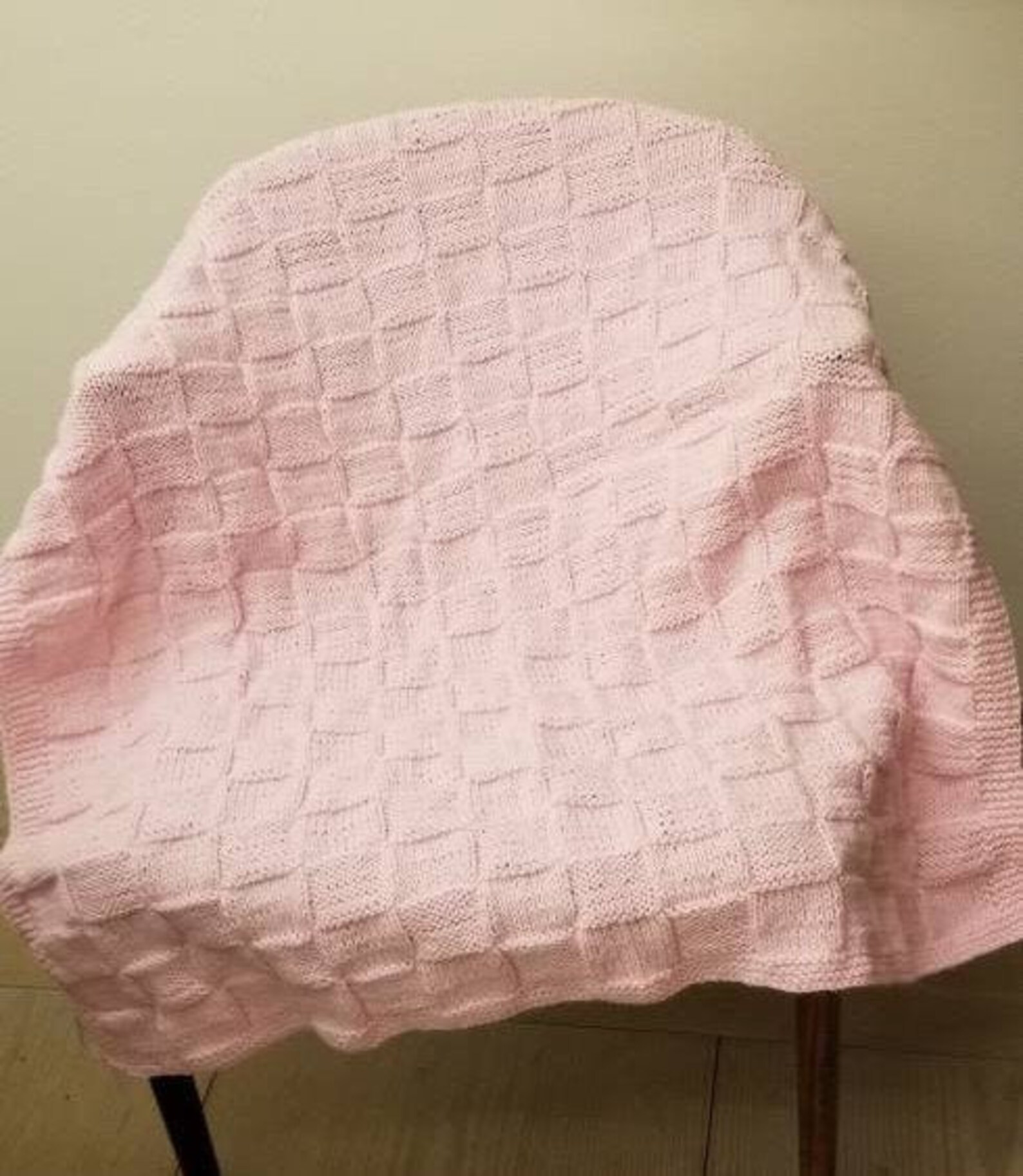 Knitted Baby Blanket, Hand Knit Baby Blanket, Handmade Crib Knit