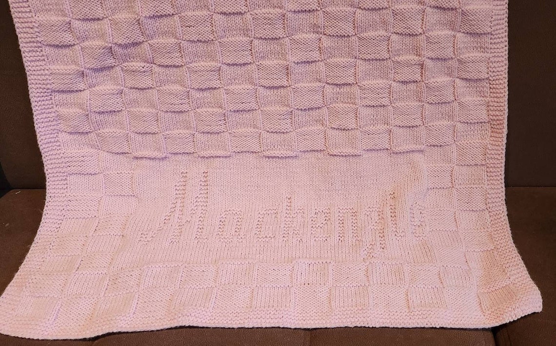 Knitted Baby Blanket, Hand Knit Baby Blanket, Handmade Crib Knit Blanket, Baby Shower Gift Idea