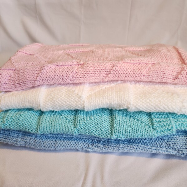 Hand Knitted Baby Blankets Etsy