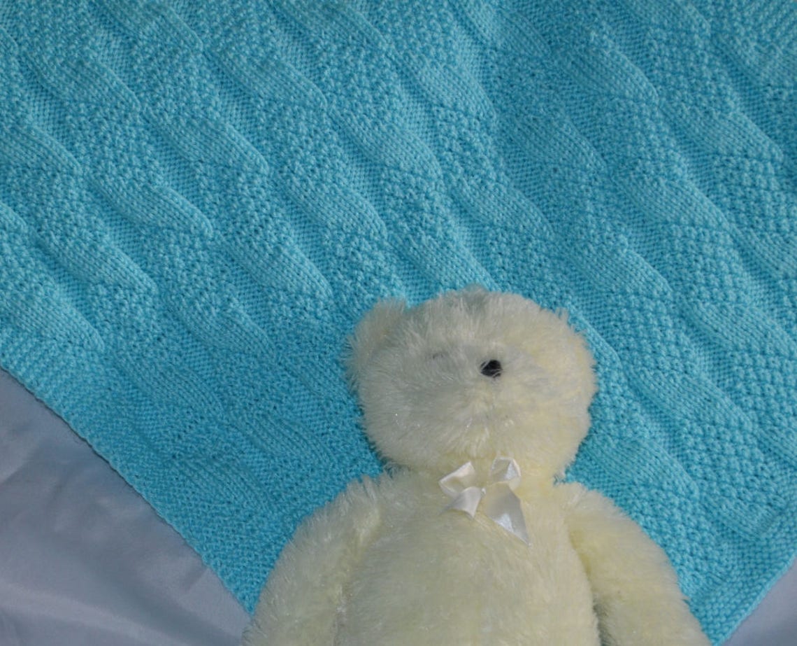Knitted Baby Blanket Hand Knit Baby Blanket Handmade Crib Etsy