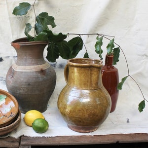 Traditional Jug, Terracotta milk pitcher, Folk Pitcher, Vintage Pottery, Red Clay Pitcher, Hungarian Folk Pottery, Redwares