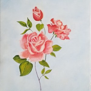 Rosas rosadas - Firmado por el artista