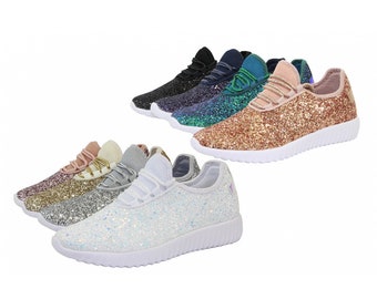red glitter tennis shoes womens