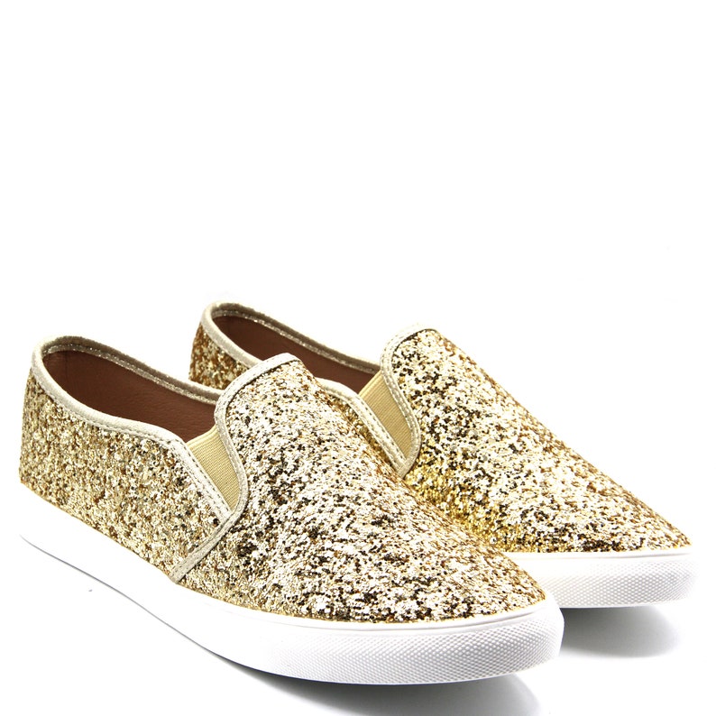 Women Glitter Slip on Sneakers Shiny Blink Blink Walking Shoes Etsy