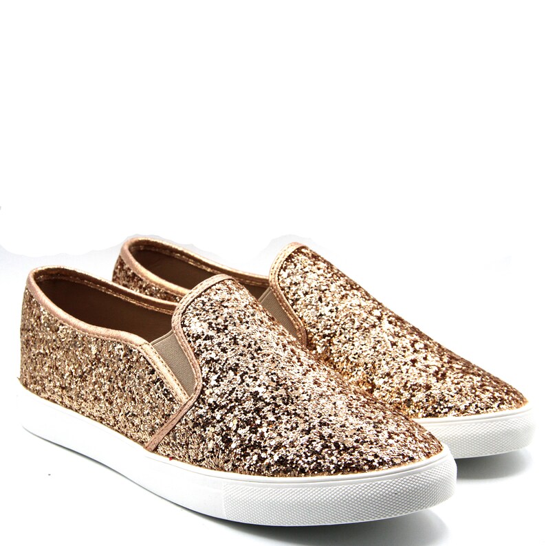 Women Glitter Slip on Sneakers Shiny Blink Blink Walking Shoes Etsy