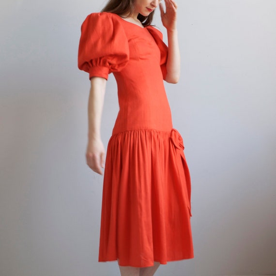 drop waist puffed sleeves dress / XXS XS - image 2