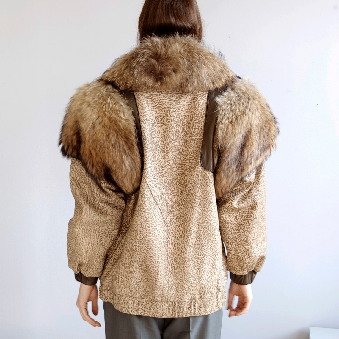fox fur bomber jacket