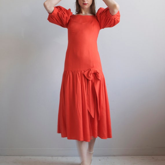 drop waist puffed sleeves dress / XXS XS - image 4