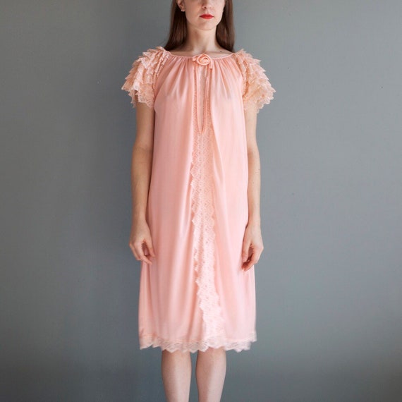 pink blush nightgown dress or blouse / XS S - image 5