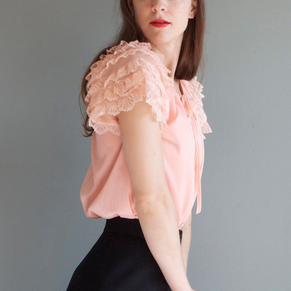 pink blush nightgown dress or blouse / XS S - image 1
