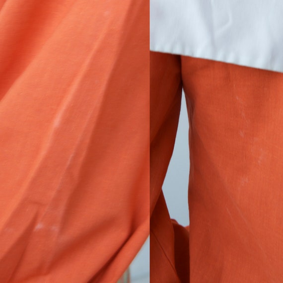 vintage Mini mod orange dress with balloon sleeve… - image 10