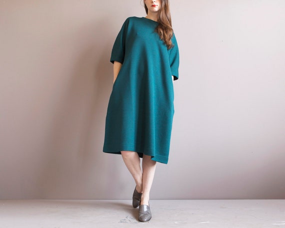 green minimalist baggy sweater dress size L