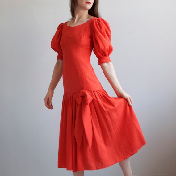 drop waist puffed sleeves dress / XXS XS - image 7