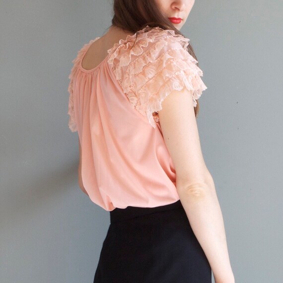 pink blush nightgown dress or blouse / XS S - image 6