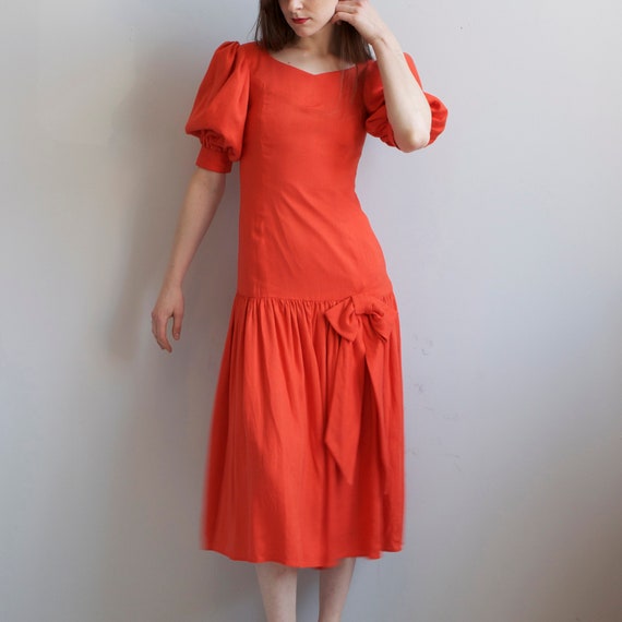 drop waist puffed sleeves dress / XXS XS - image 3