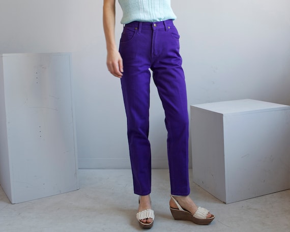purple cotton pants jeans size 4