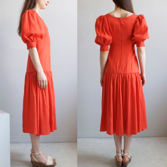 drop waist puffed sleeves dress / XXS XS - image 10