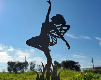 Small Dancing Fairy Garden Stake, Metal Ballerina Fairy Garden Yard Art, Fairy gift, Garden fairy Art, Yard Art, Tree Fairy, Outdoor fairies