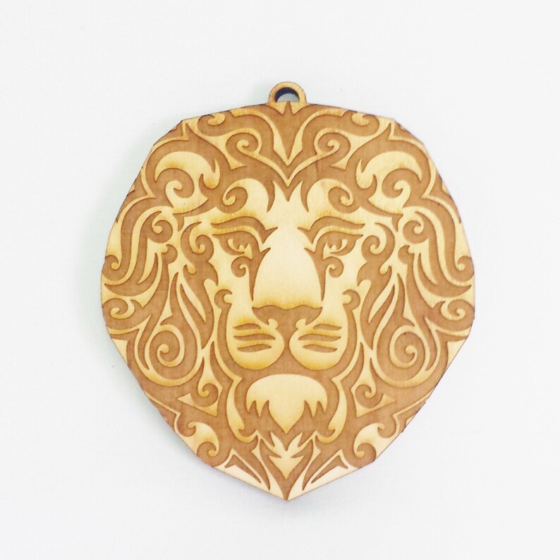 Lion Christmas Ornament Wooden Lion Wood Ornament Etsy