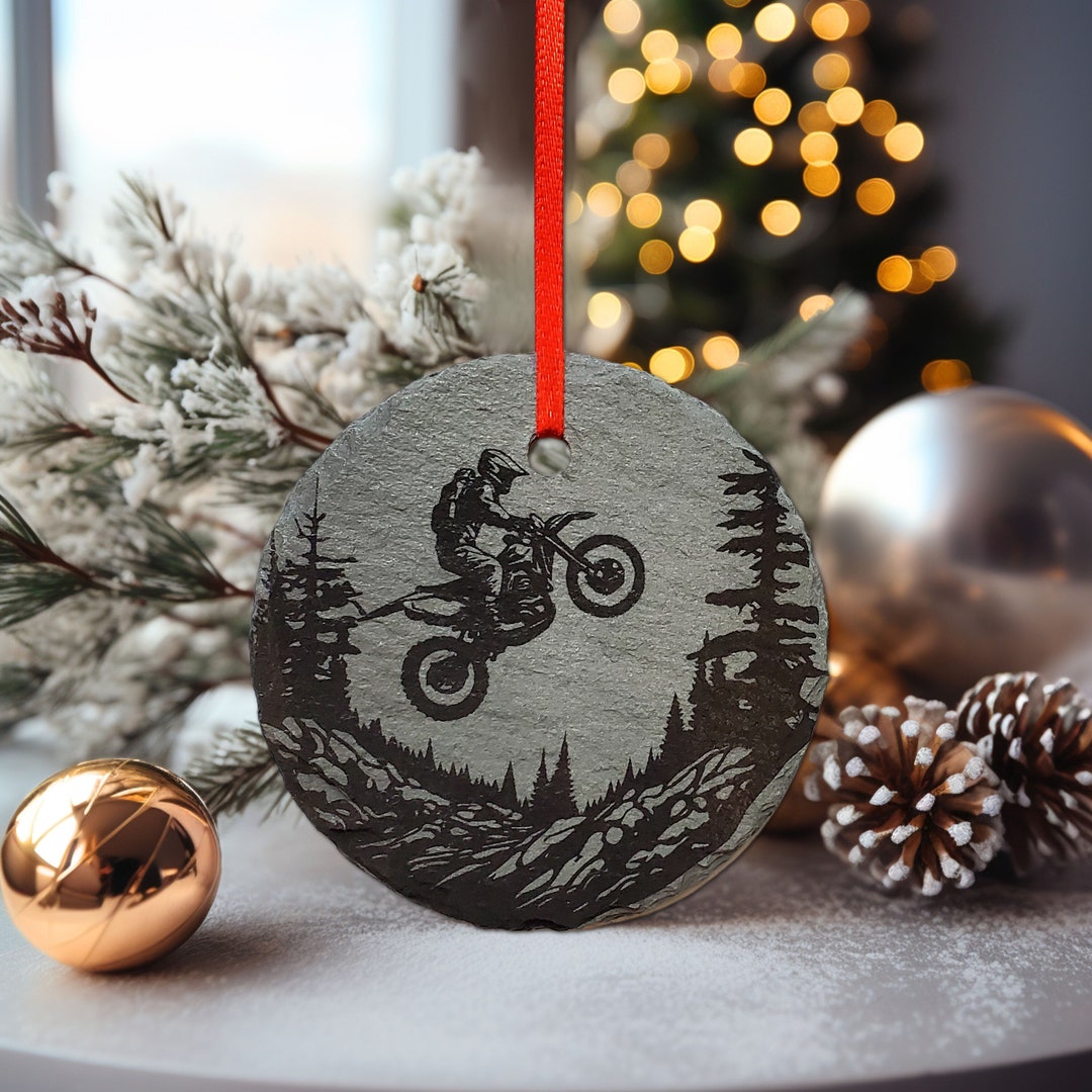 Dirt Bike Ornament 3 Motocross Adventure Ornament Personalized Rustic
