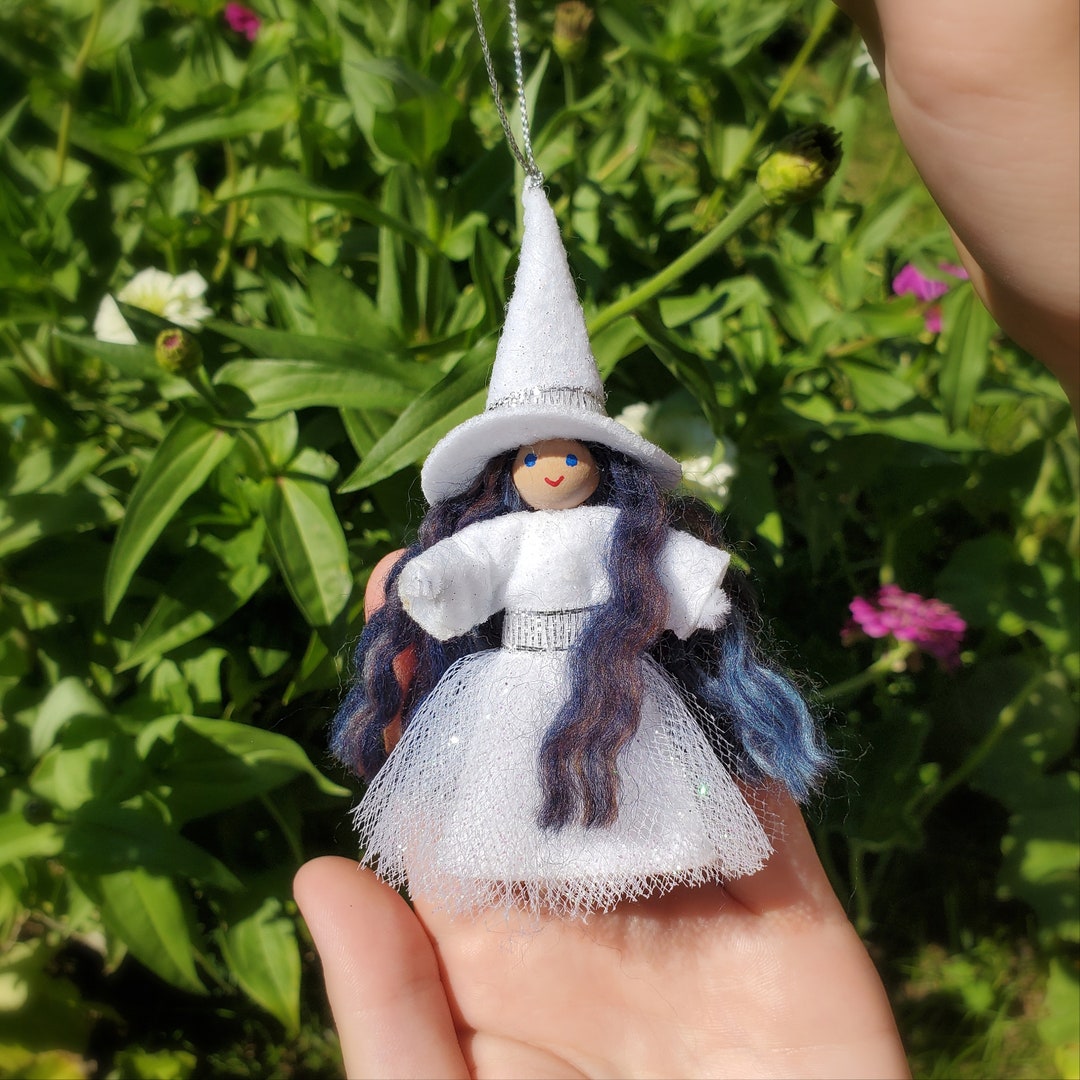 Cute White Witch Ornament Halloween Kitchen Witch Decoration Witchy ...