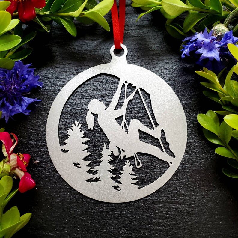 Metal Rock Climbing Ornament Adventure Ornament Rustic Etsy