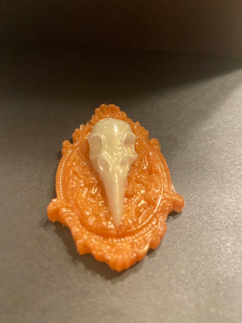 Halloween Crow Skull Brooch